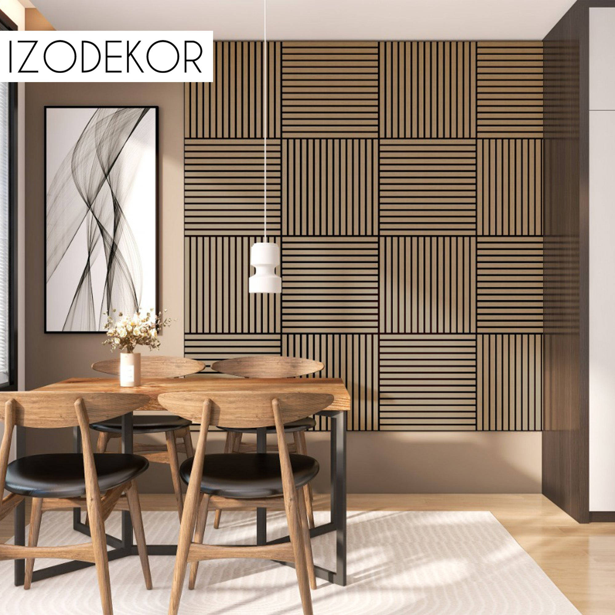 Izodekor Natural Acoustic Wood Panels 60x60cm (4 pcs in pack)
