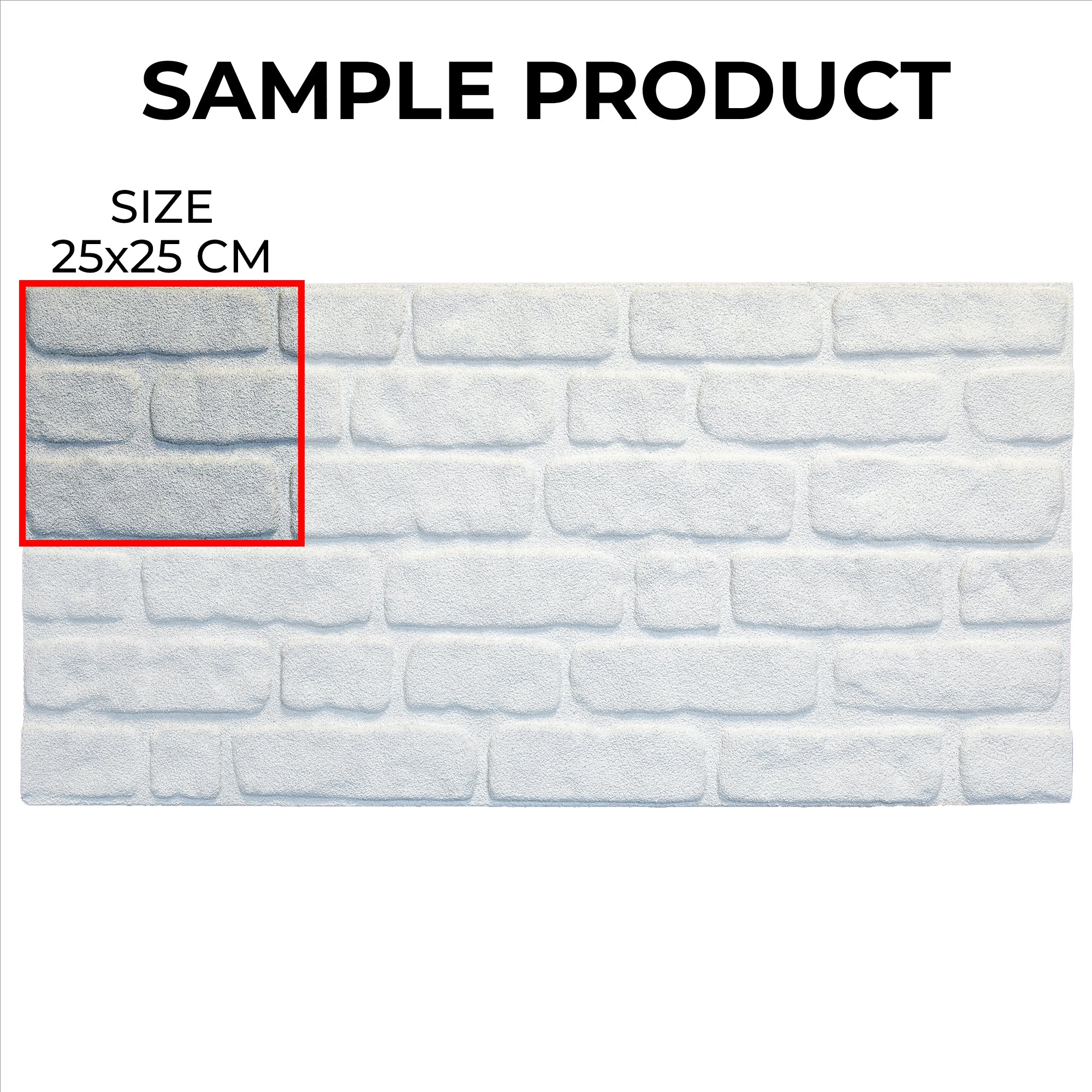 Sample Product 25x25 cm White Snow L-1900 3D White Brick Wall Panels