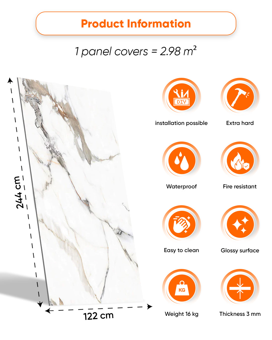 Garden Of Eden Marble Look Wallpanels