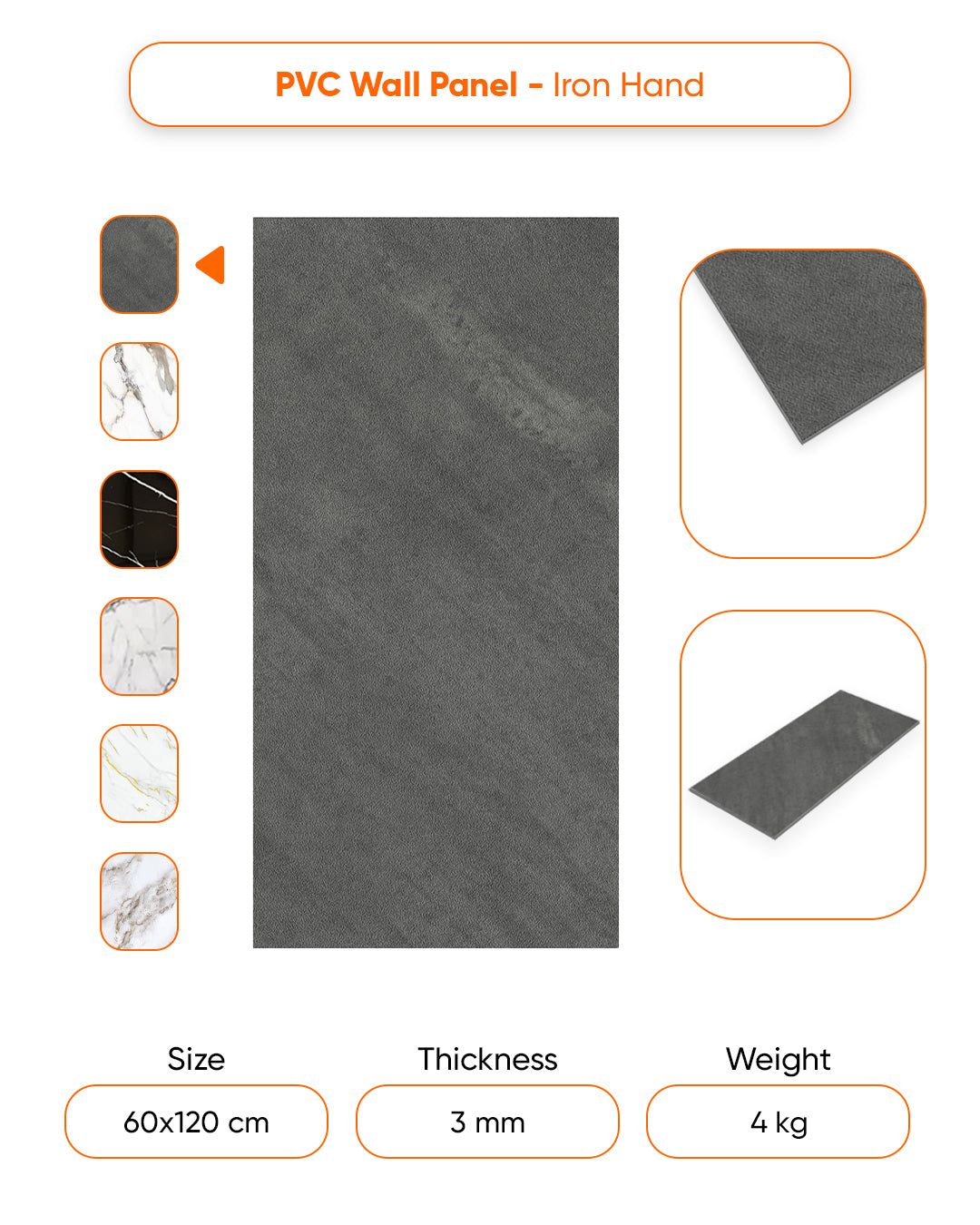 Iron Hand Marble Look Wallpanels