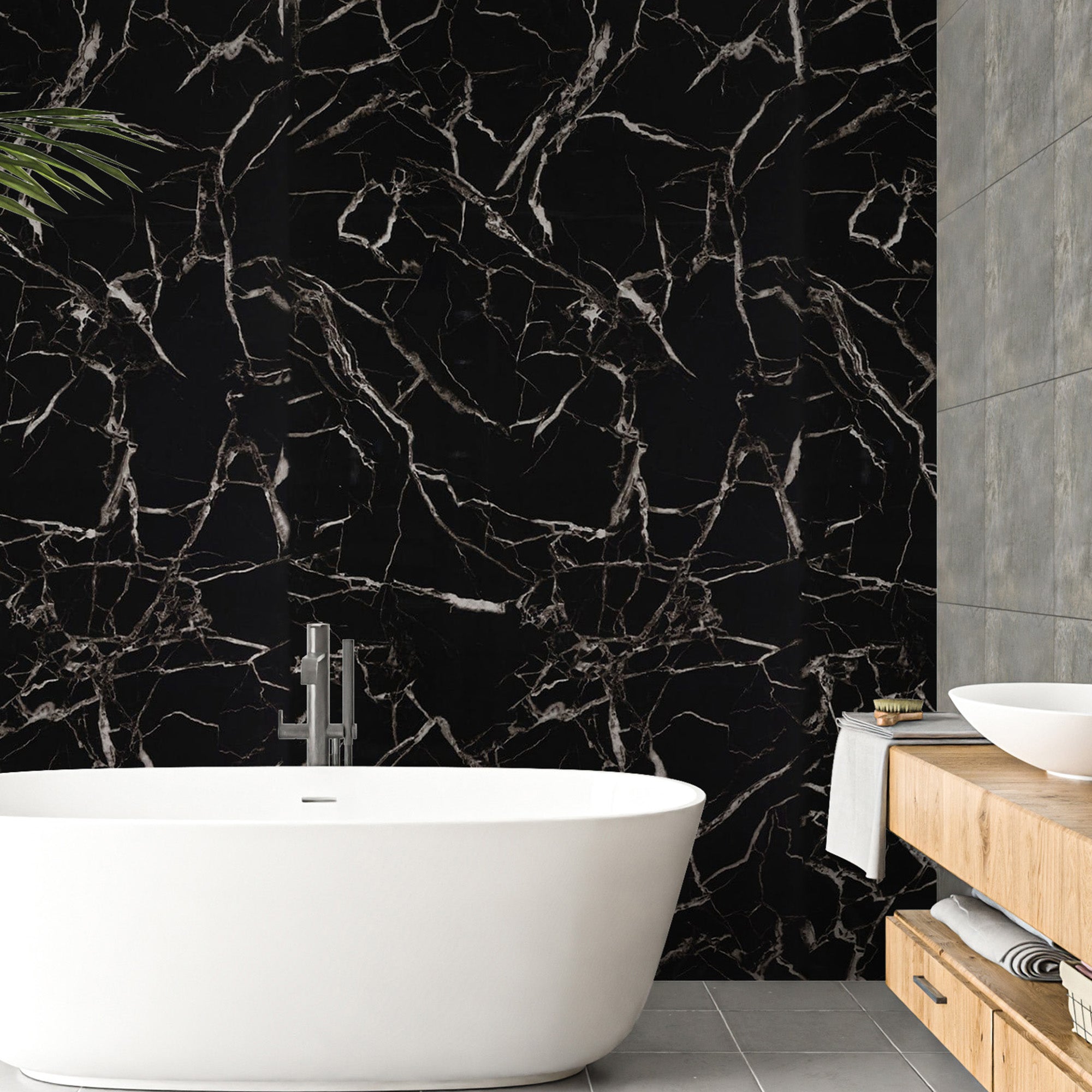 Black White Marble Look Wallpanels