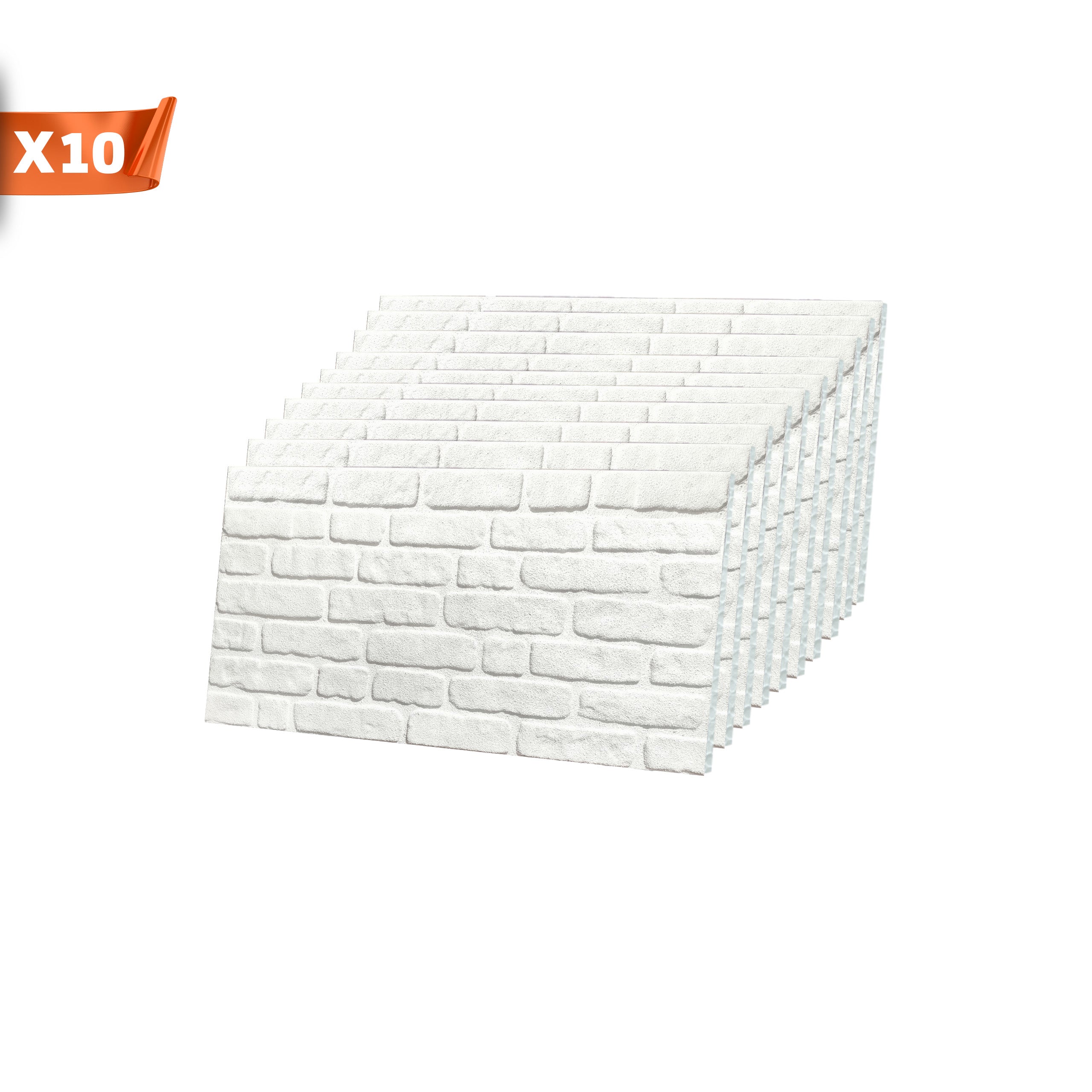 White Snow L-1900 3D White Brick Wall Panels