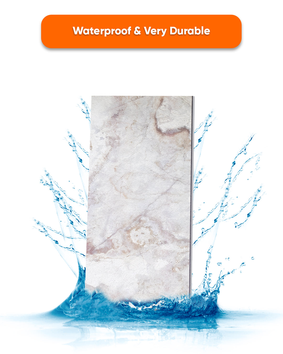 3D Marble Effect Wall Panels 50×100×2 cm | Polystyrene Decorative Wall Cladding Panels | Aurora Beige AT-01