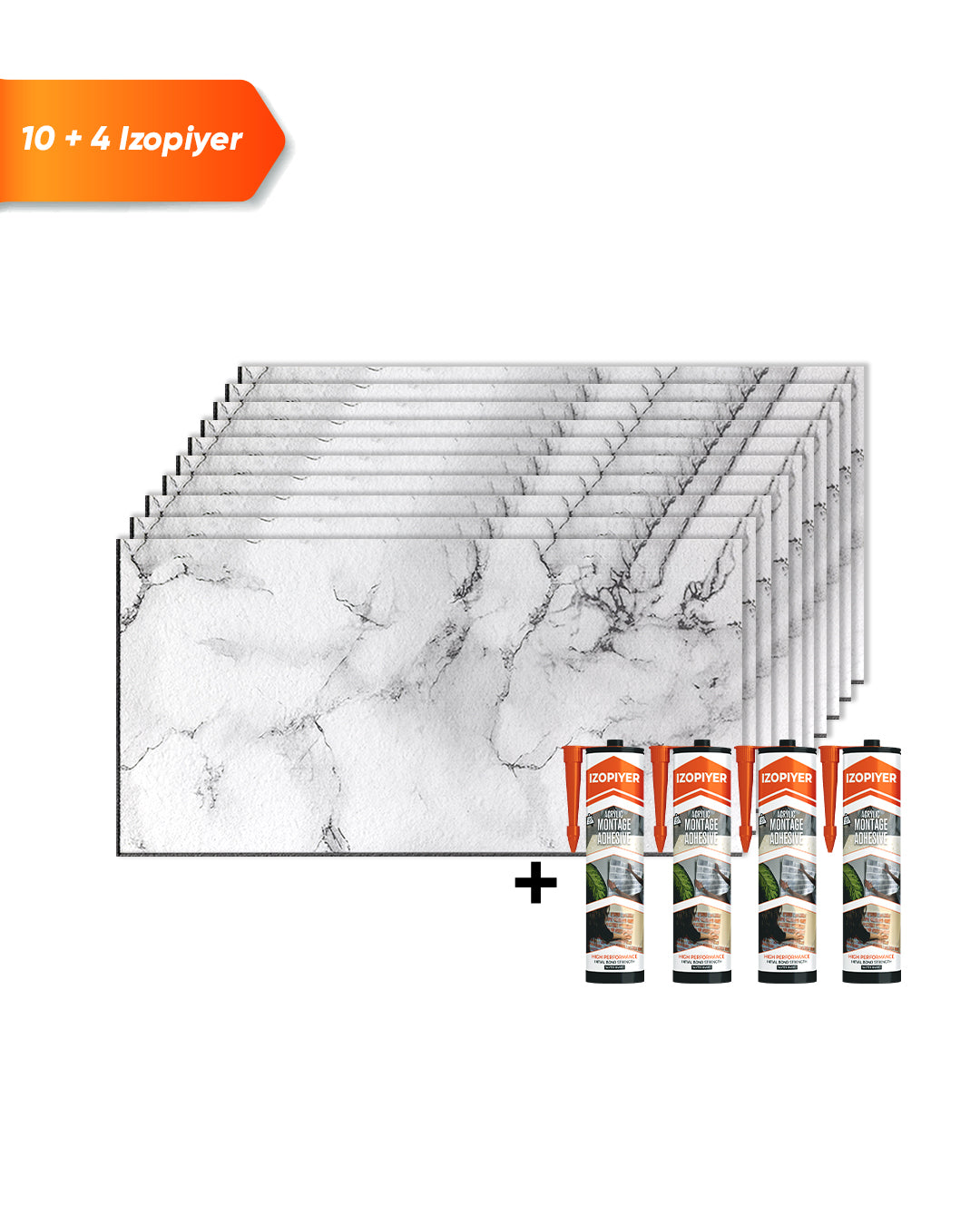 Wall Cladding Marble-look 50×100×2 cm | 3D Wall Panels Made of Styrofoam | Carrara White AT-05