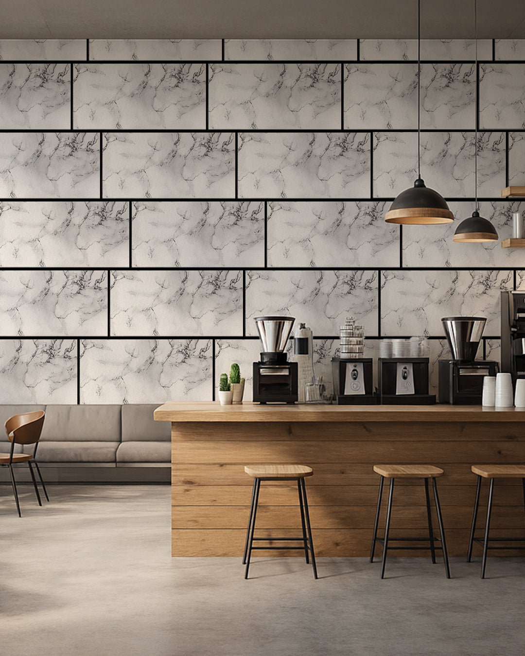 Wall Cladding Marble-look 50×100×2 cm | 3D Wall Panels Made of Styrofoam | Carrara White AT-05