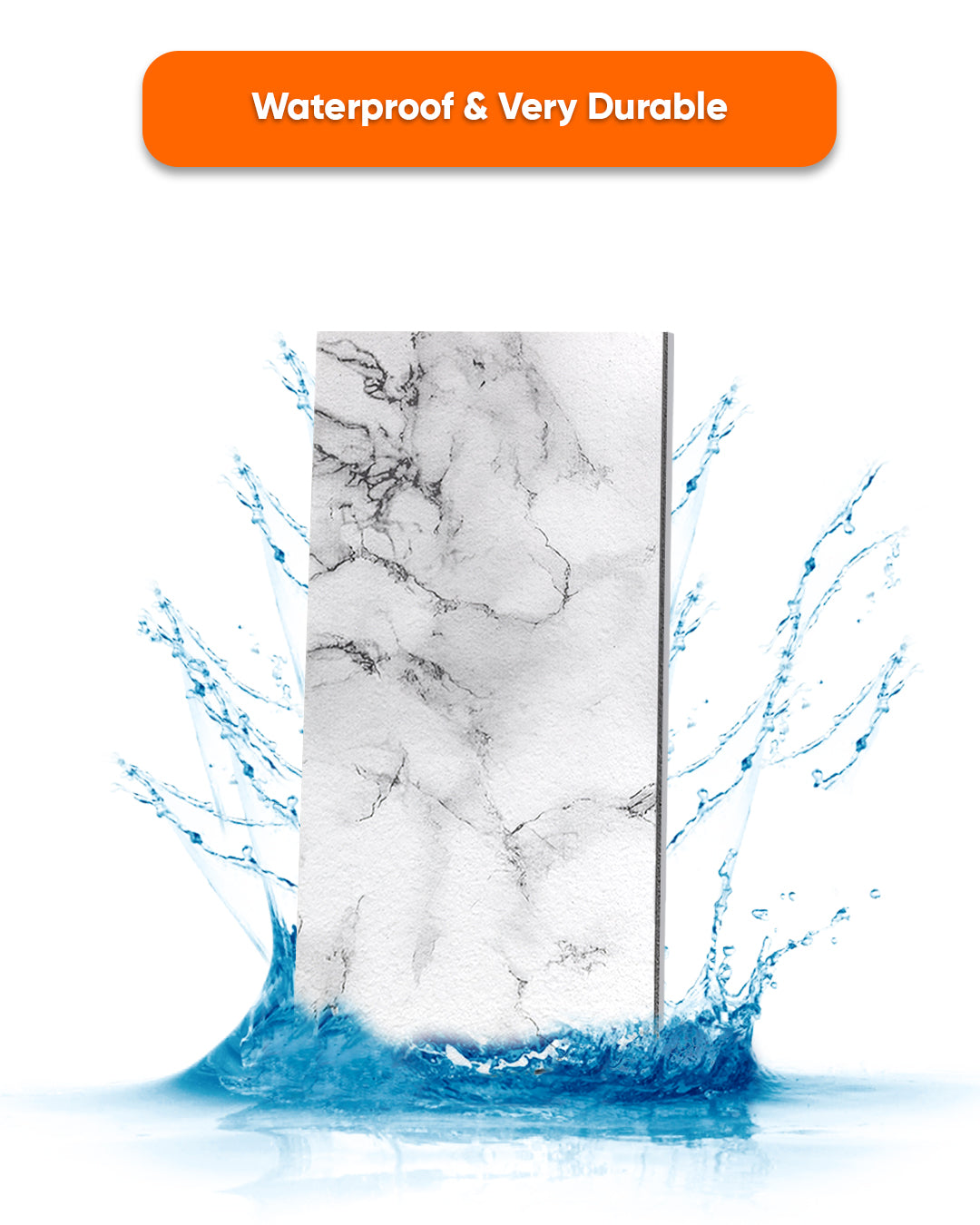 Wall Cladding Marble-look 50×100×2 cm | 3D Wall Panels Made of Styrofoam | Carrara White AT-05