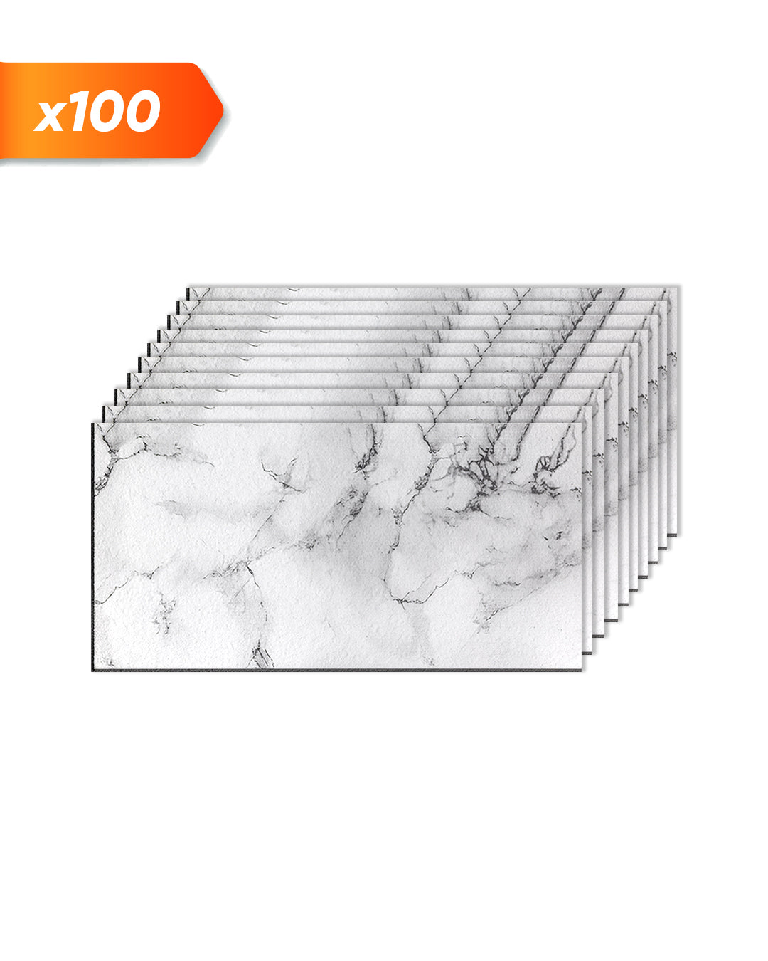 Wall Cladding Marble-look 50×100×2 cm | 3D Wall Panels Made of Styrofoam | Carrara White AT-05