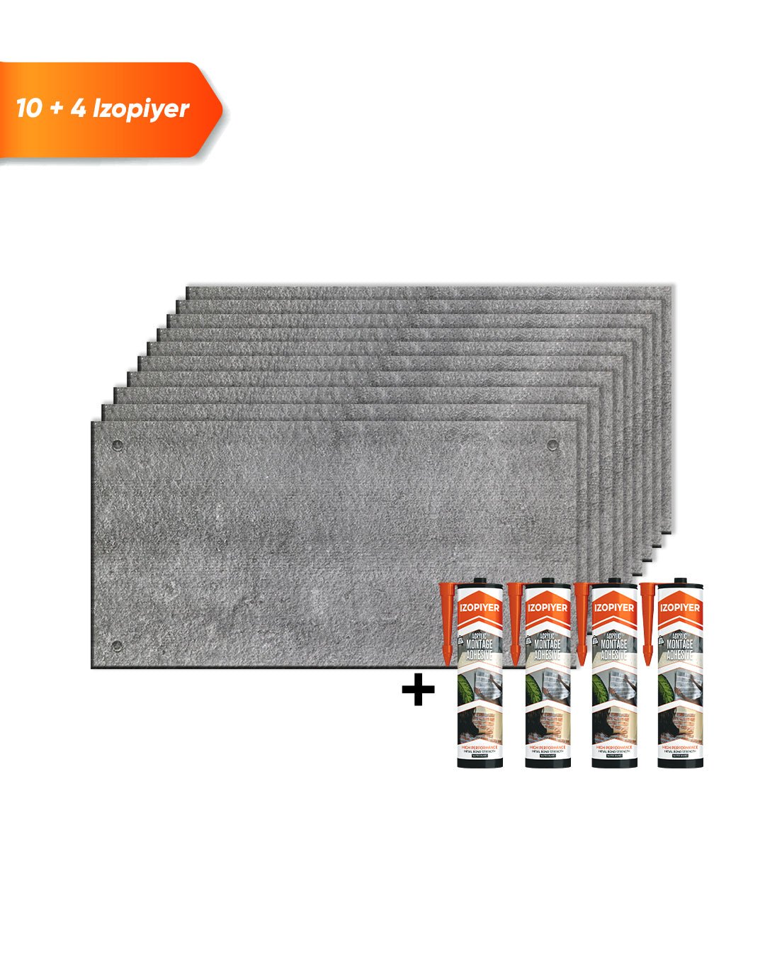 Wall Cladding Concrete Look 50×100×2 cm | 3D Wall Panels Made of Styrofoam | Dark Concrete AT-17