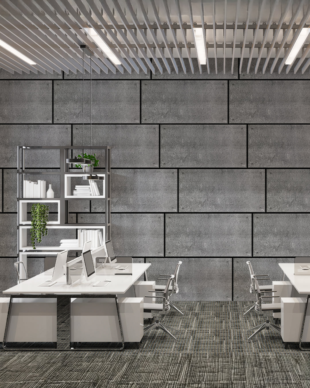 Wall Cladding Concrete Look 50×100×2 cm | 3D Wall Panels Made of Styrofoam | Dark Concrete AT-17