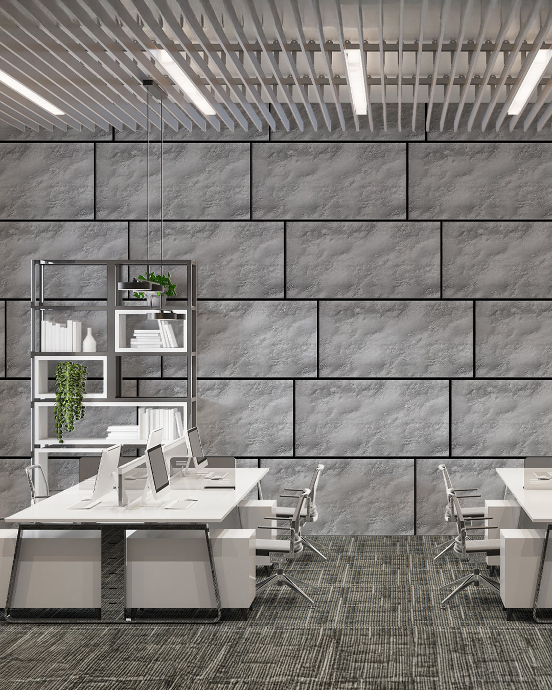 Wall Cladding Concrete Look 50×100×2 cm | 3D Wall Panels Made of Styrofoam | Silver Concrete AT-18