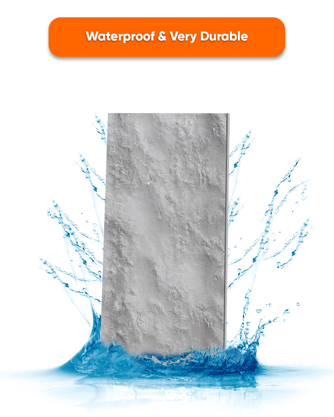 Wall Cladding Concrete Look 50×100×2 cm | 3D Wall Panels Made of Styrofoam | Silver Concrete AT-18