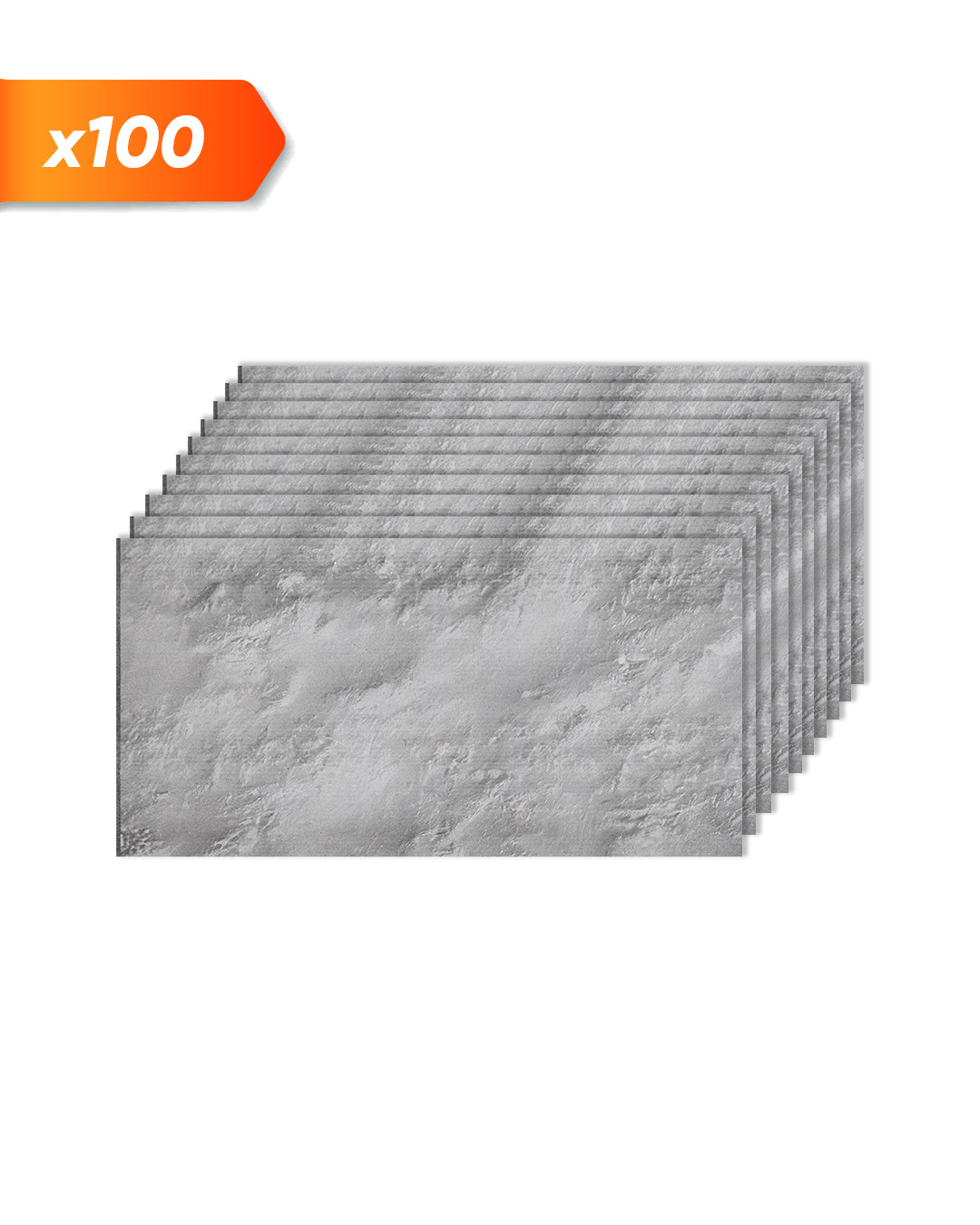 Wall Cladding Concrete Look 50×100×2 cm | 3D Wall Panels Made of Styrofoam | Silver Concrete AT-18