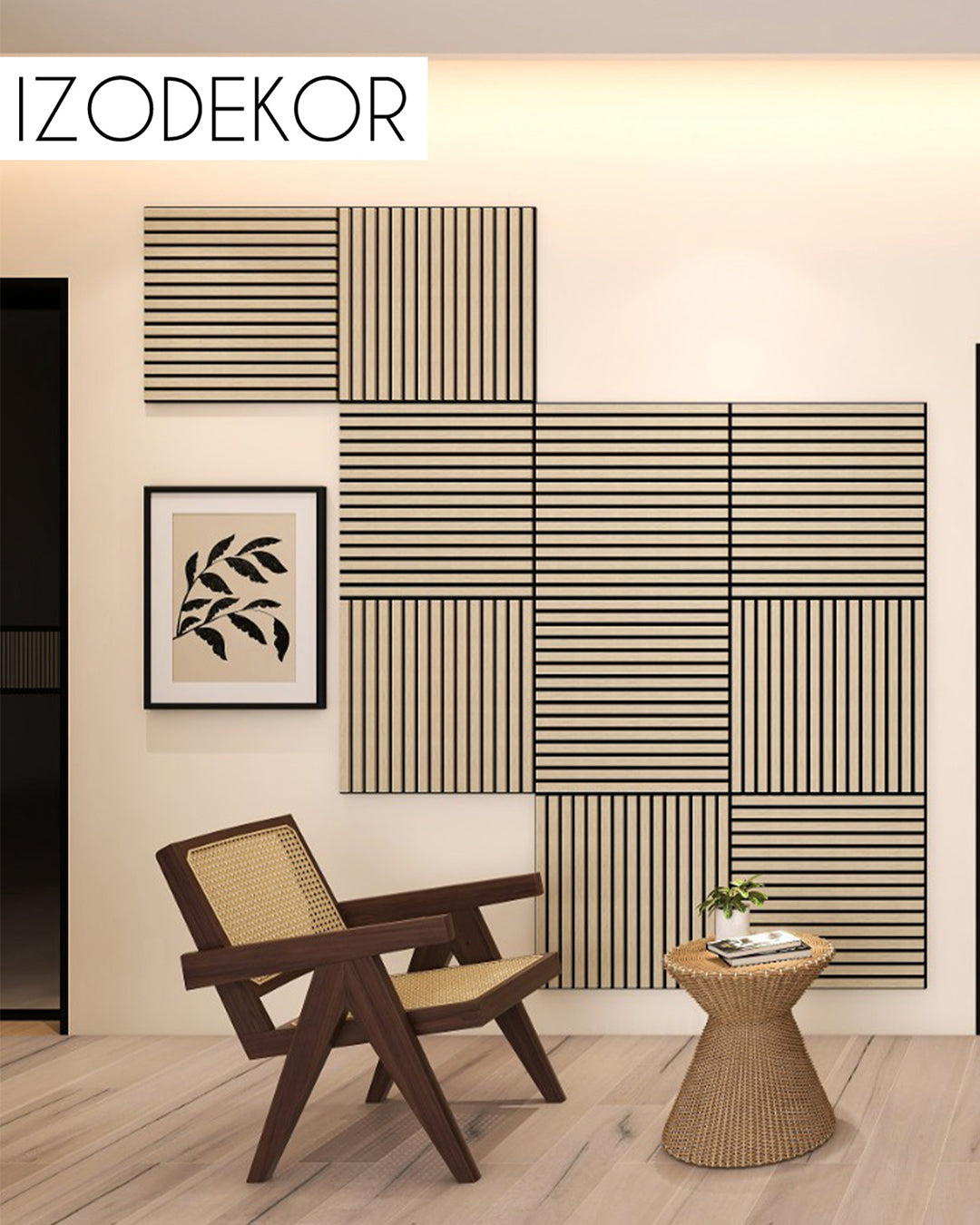 Izodekor Natural Acoustic Wood Panels 60x60cm (4 pcs in pack)