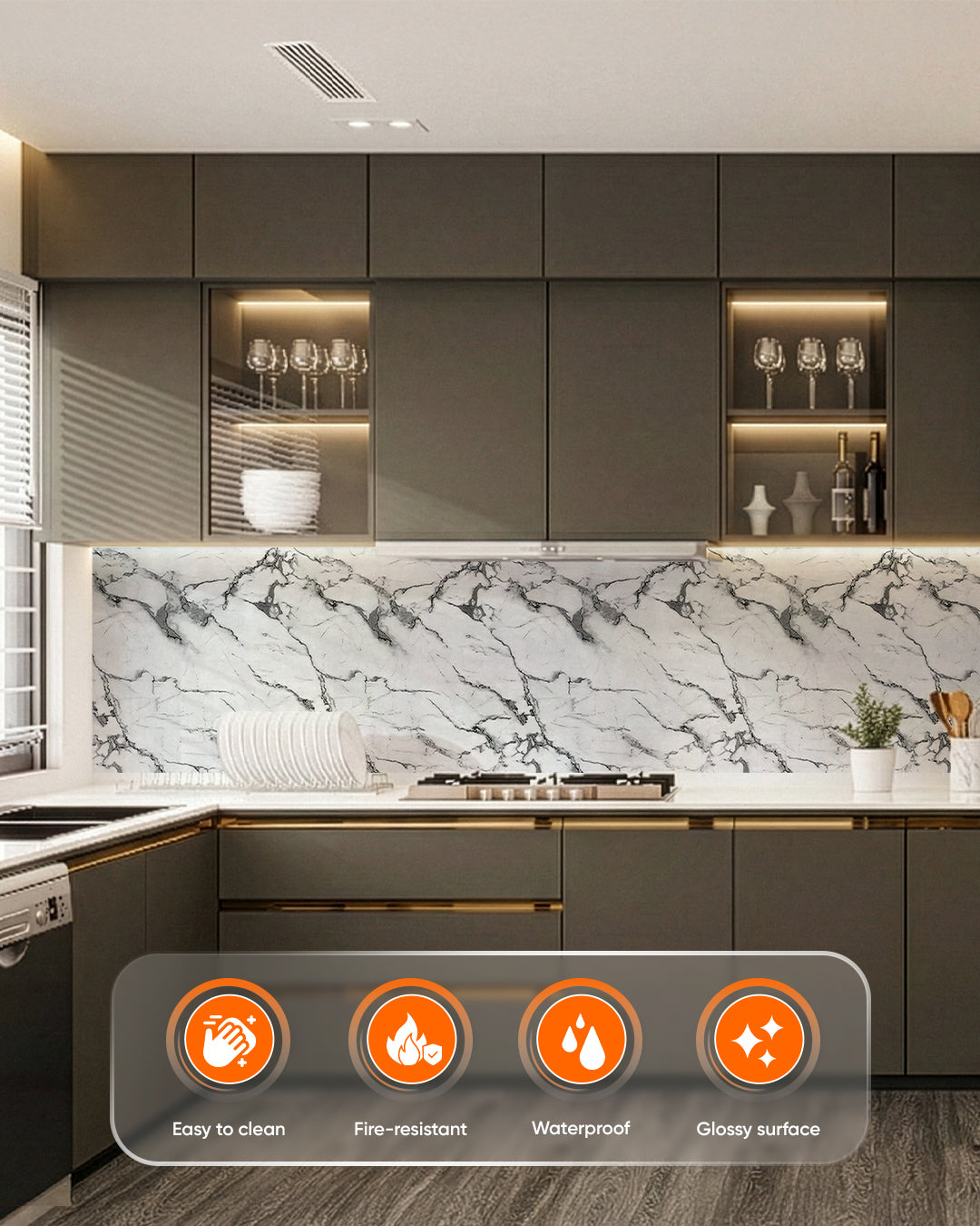 Arctic Breeze Marble Look Wallpanels