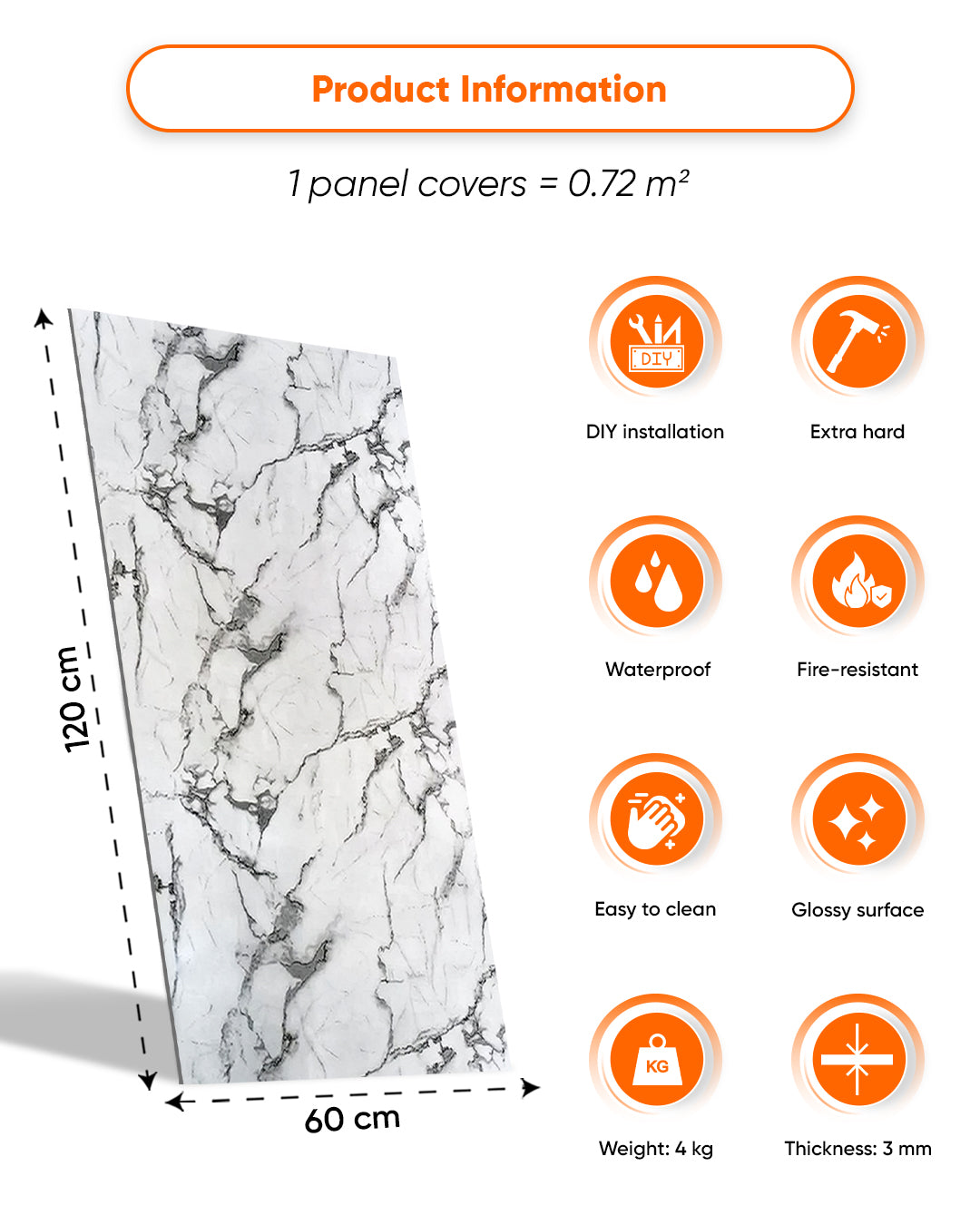 Arctic Breeze Marble Look Wallpanels