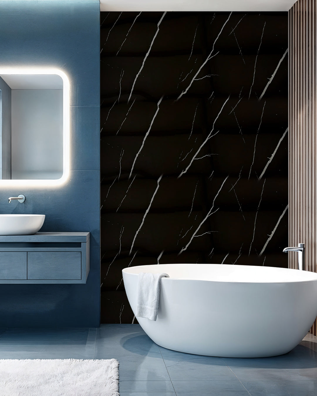 Black White Marble Look Wallpanels