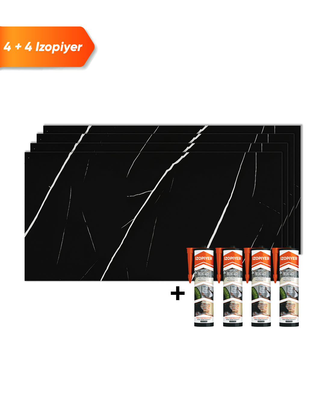 Black Lightning Marble Look Wallpanels