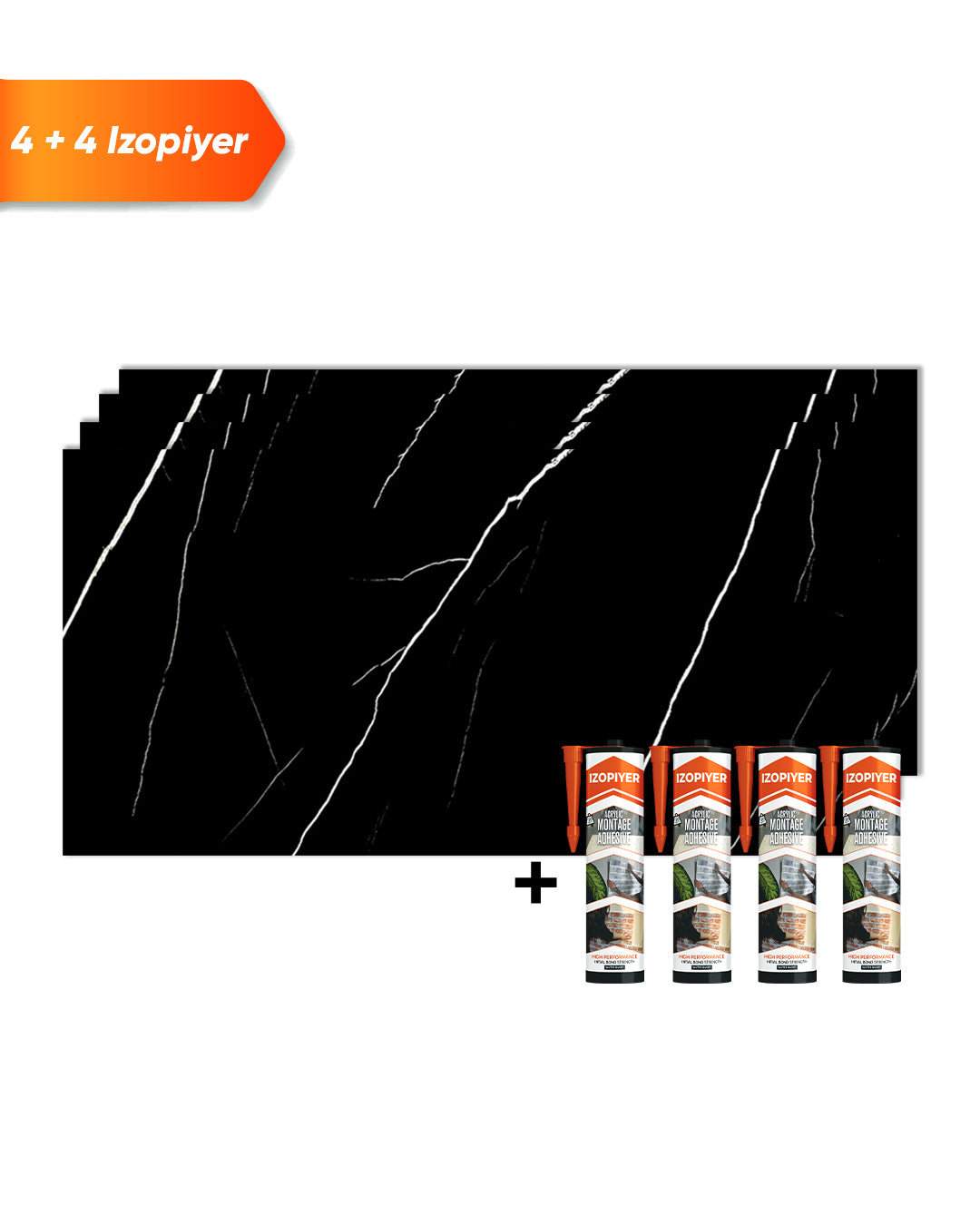 Black Lightning Marble Look Wallpanels