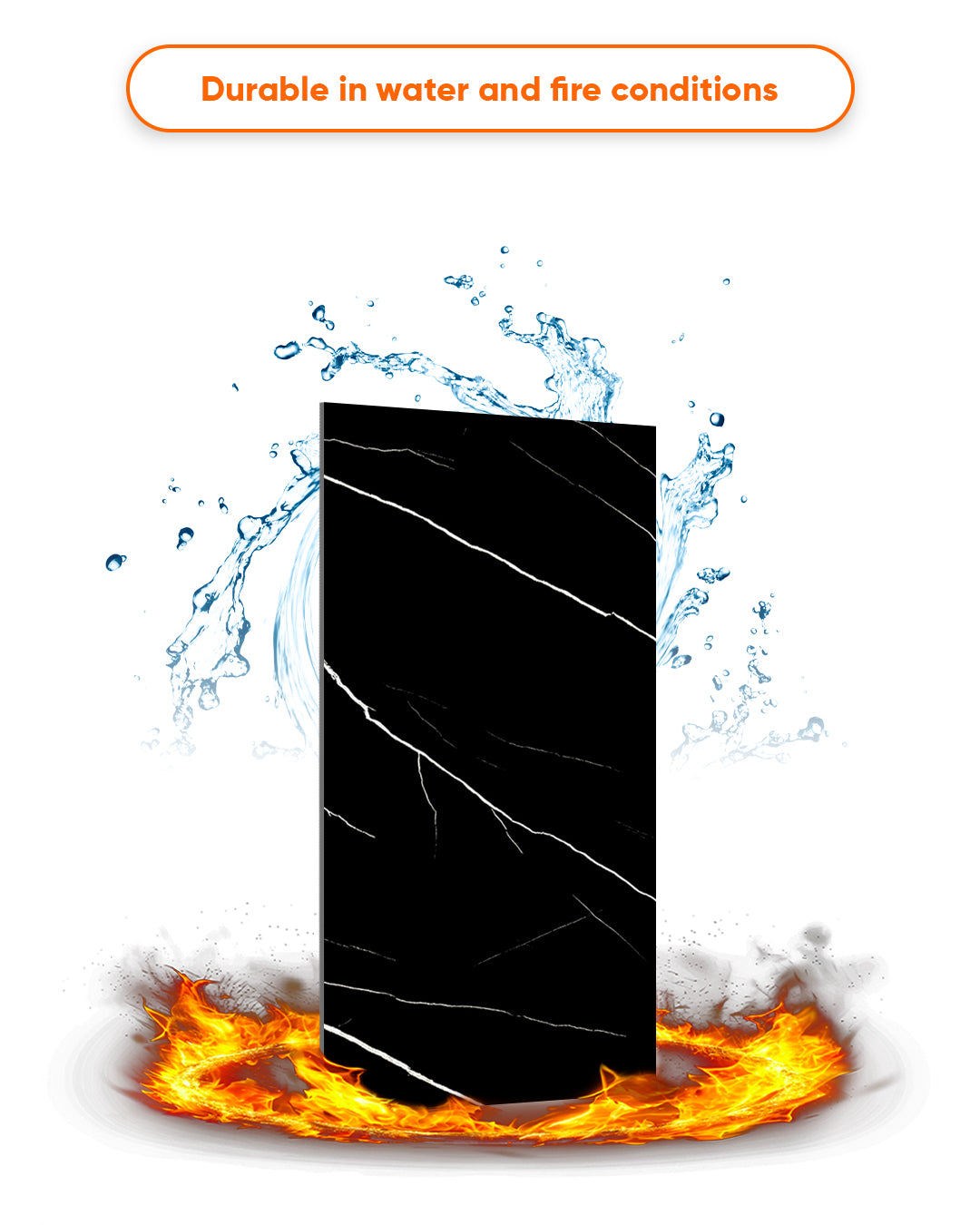 Black Lightning Marble Look Wallpanels