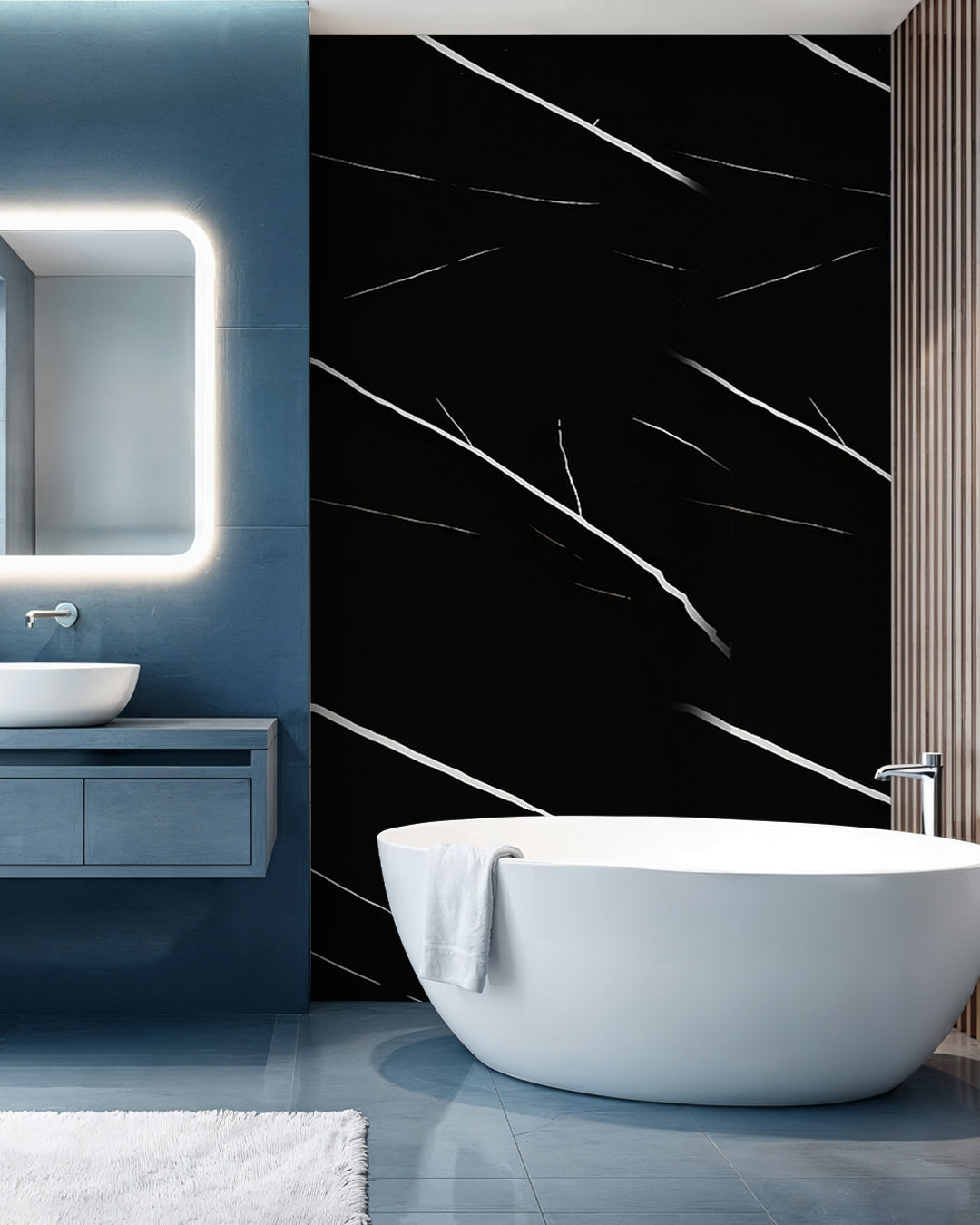 Black Lightning Marble Look Wallpanels