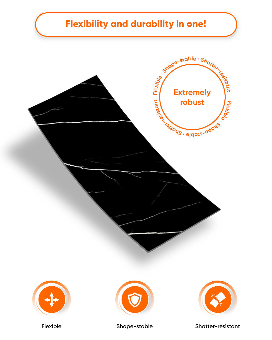 Black Lightning Marble Look Wallpanels