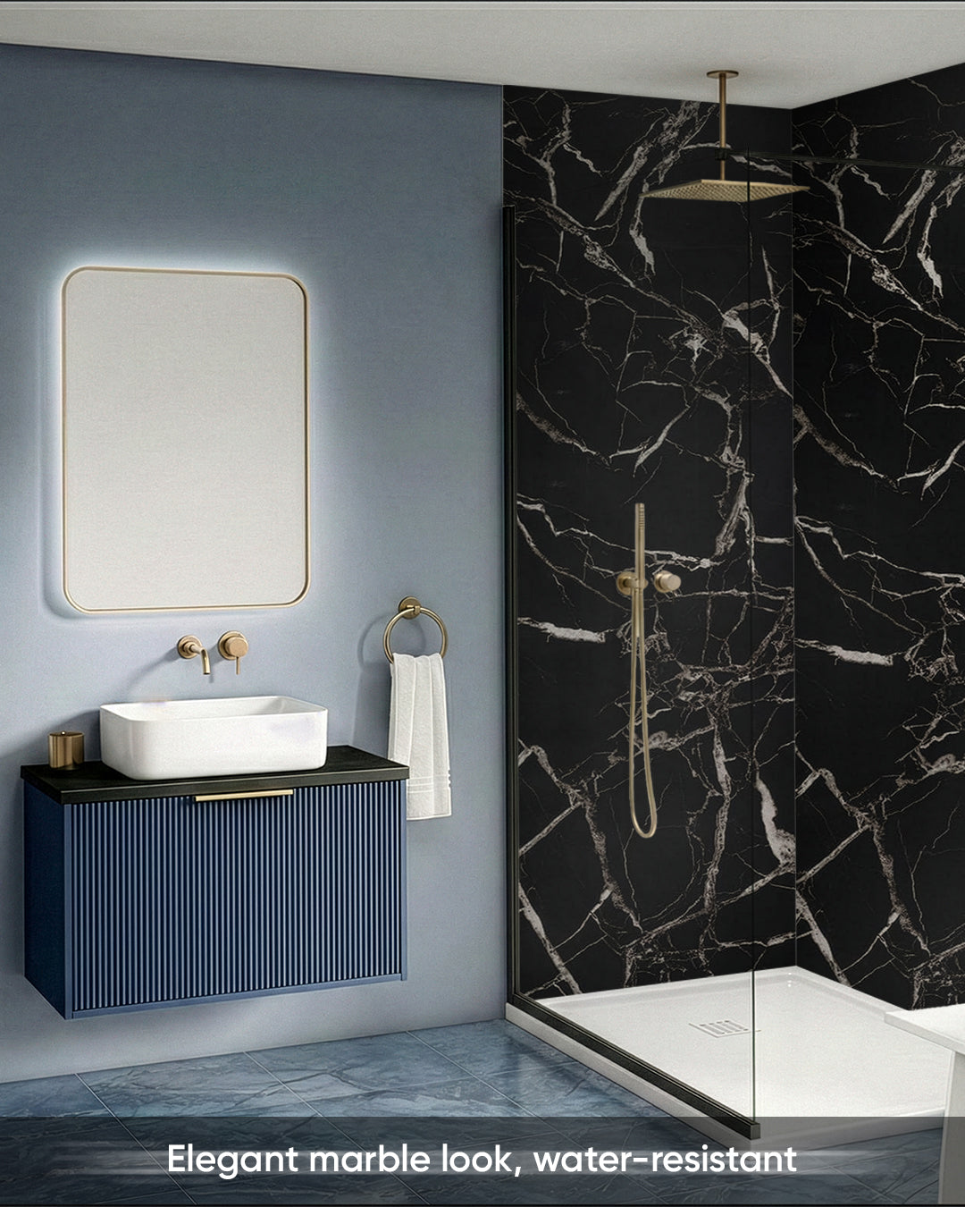 Black White Marble Look Wallpanels