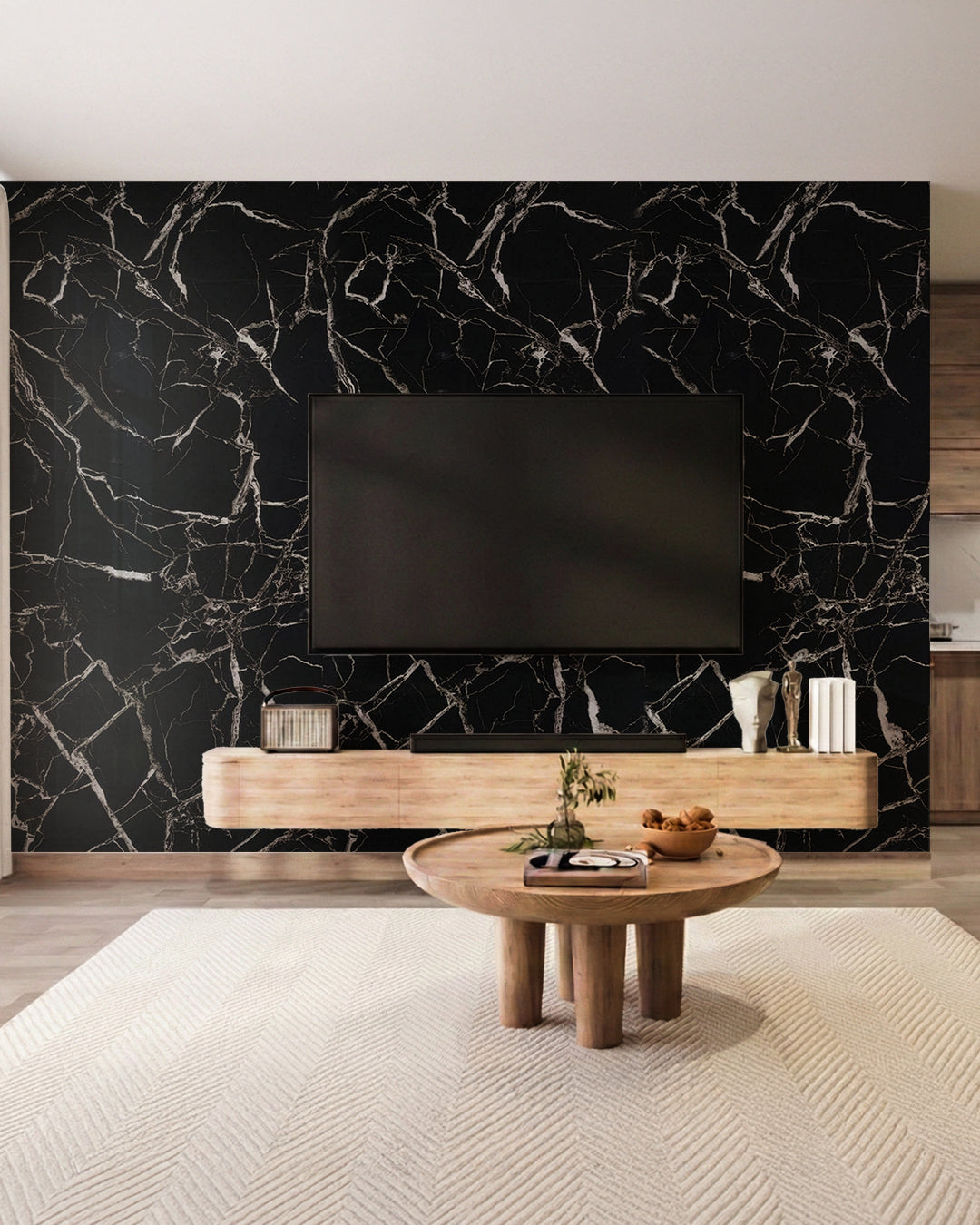 Black White Marble Look Wallpanels