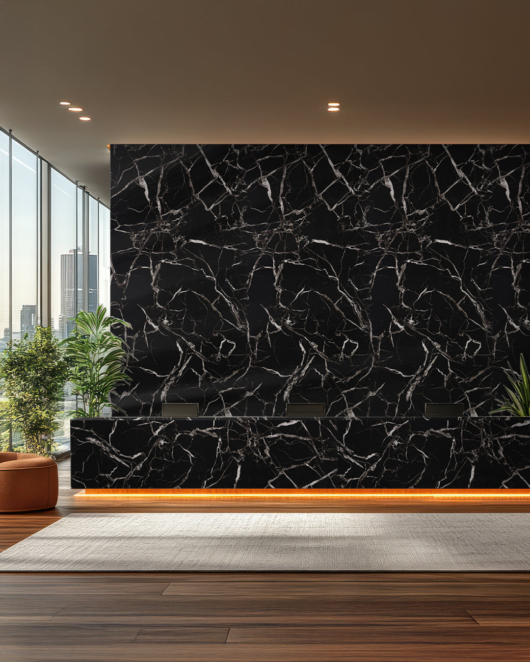 Black White Marble Look Wallpanels