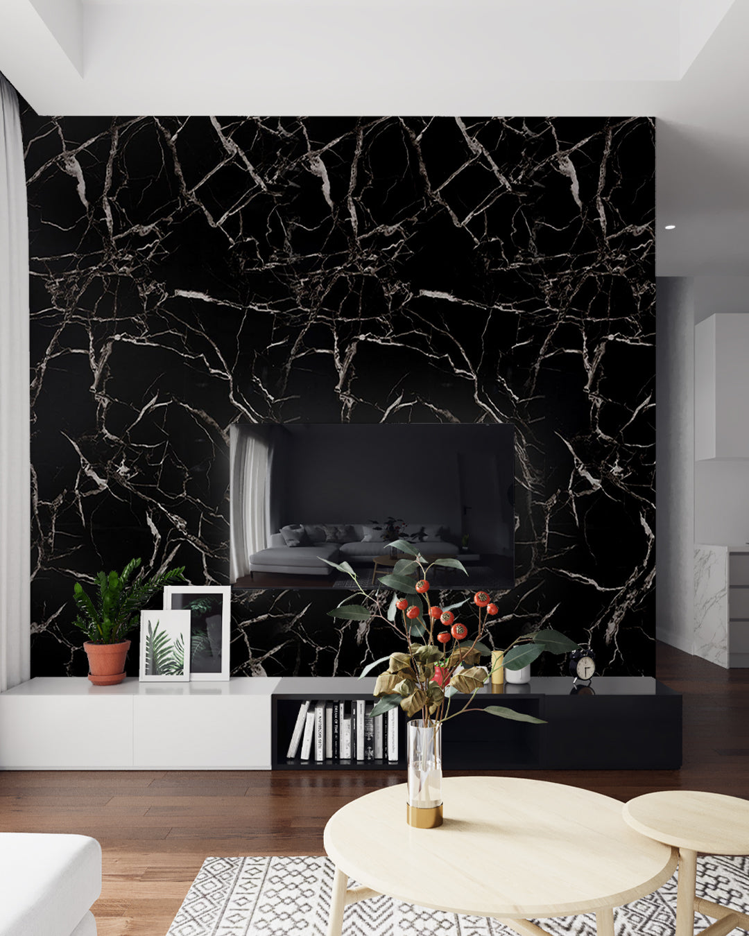Black White Marble Look Wallpanels