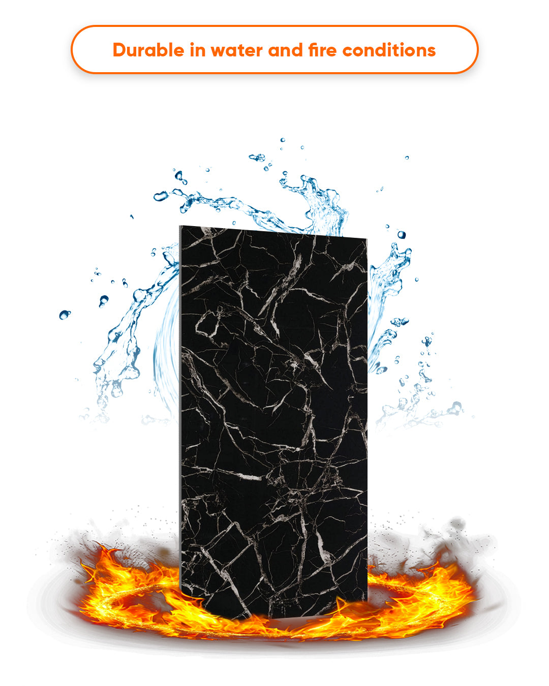 Black White Marble Look Wallpanels