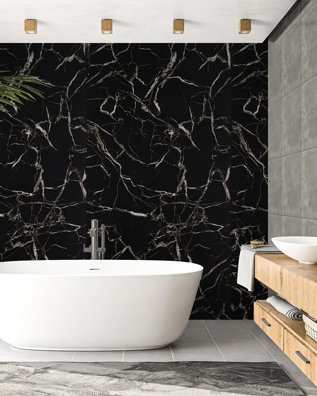 Black White Marble Look Wallpanels