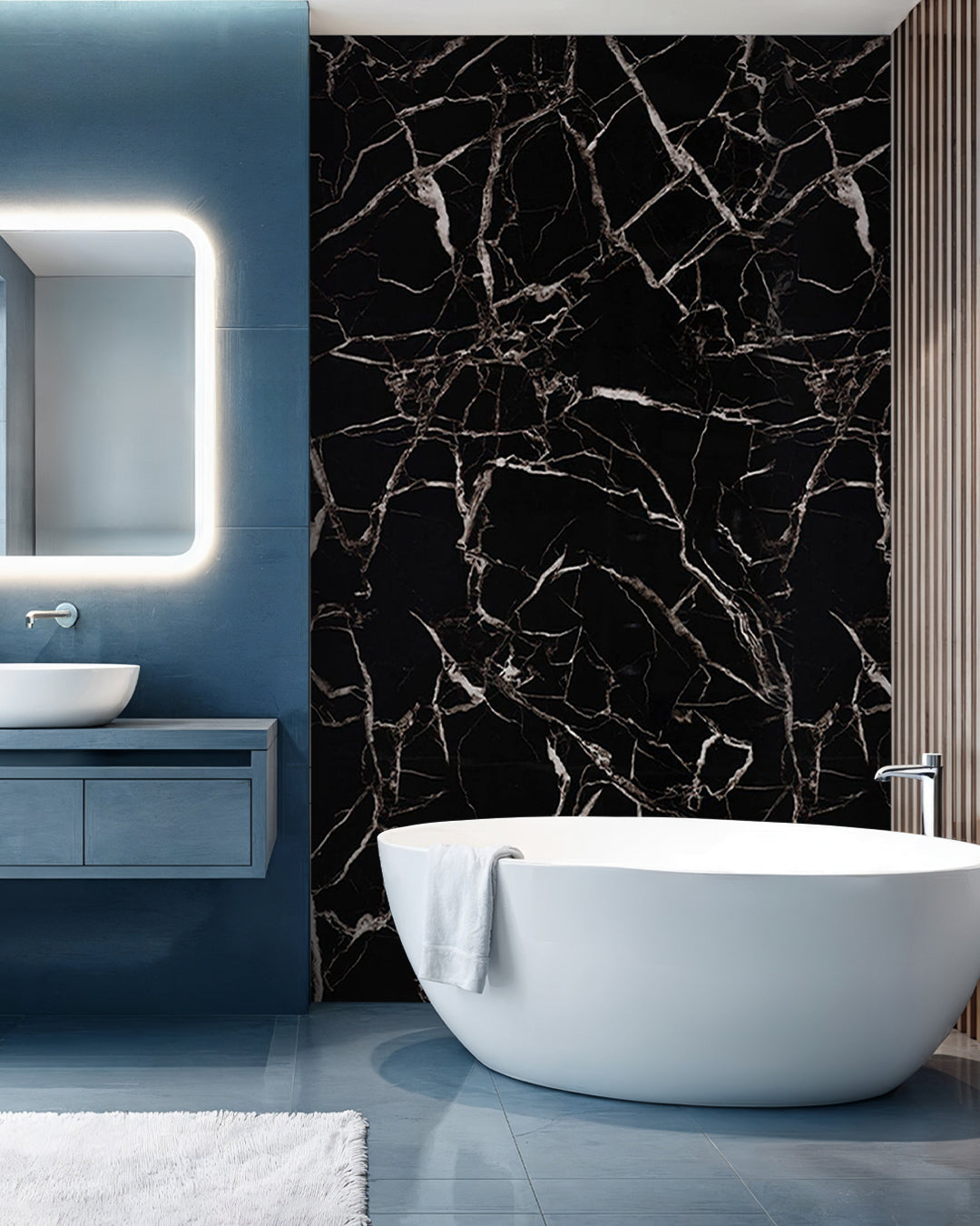 Black White Marble Look Wallpanels