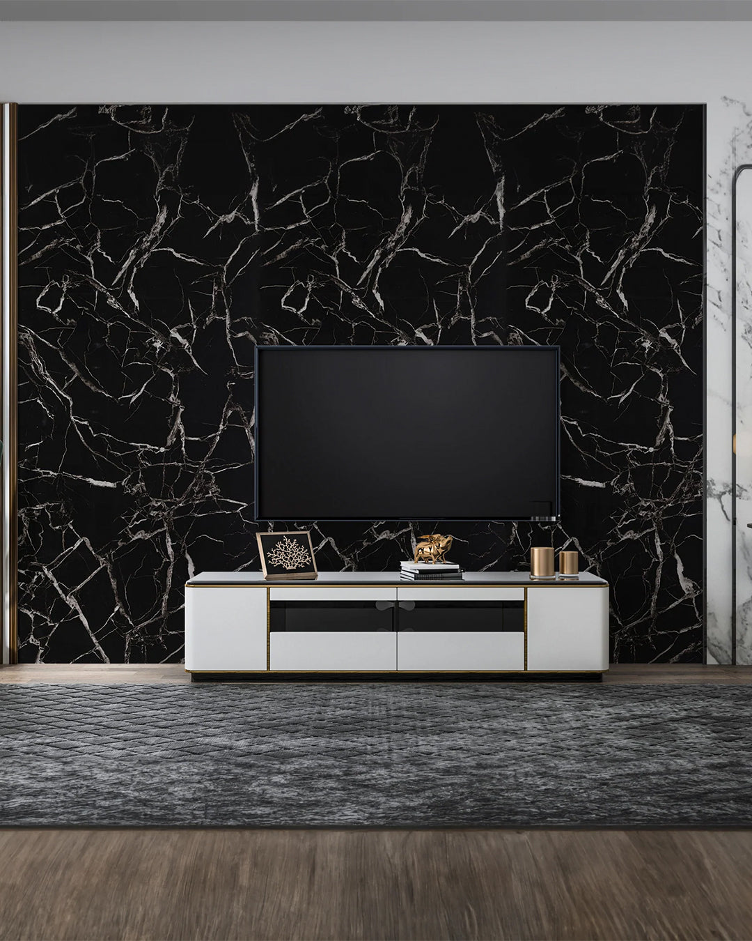 Black White Marble Look Wallpanels