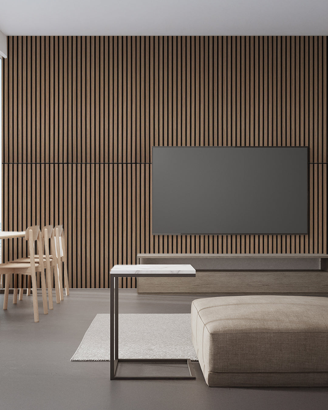 Self-Adhesive Acoustic Panel 60 × 120 × 2.1 cm | Dark Walnut Wood Effect 4-Piece Set