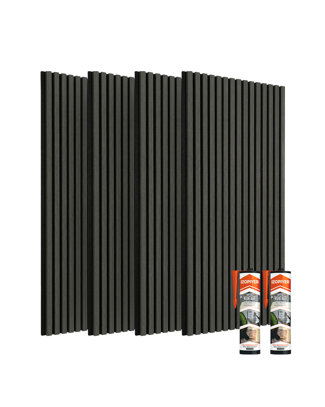 3D Acoustic Wood Panel 2-Piece Set – Dark Wood | Acoustic Panels 60x120 cm