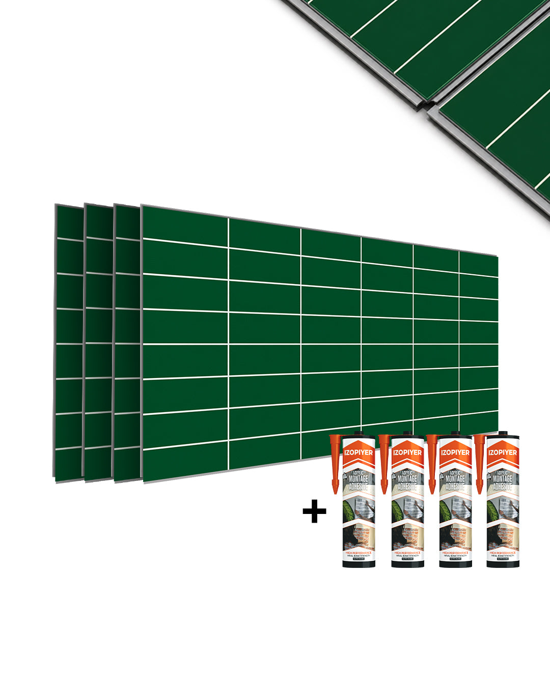 SPC Wall Panel 60×120 cm | Waterproof Wall Cladding | Deep Green Line