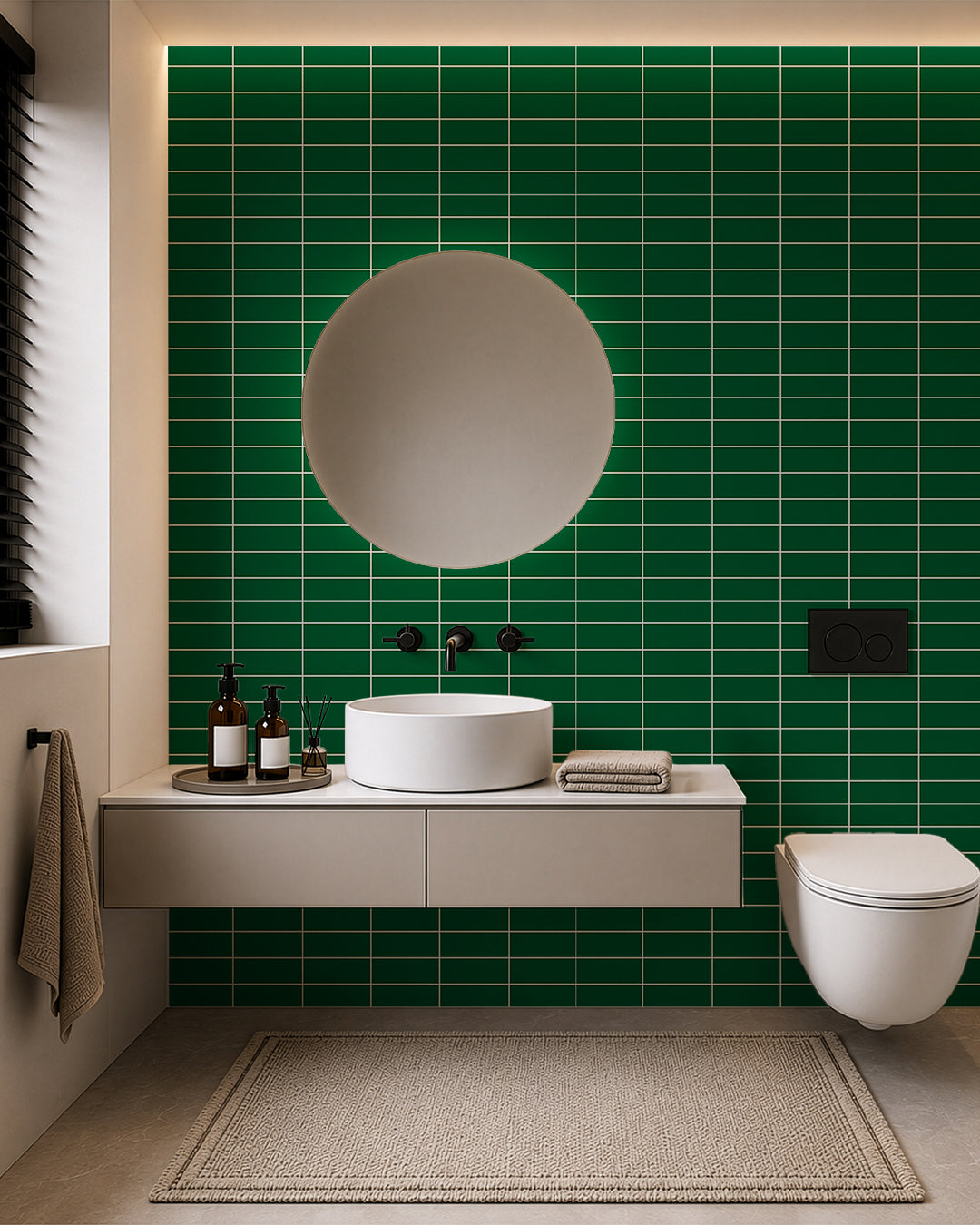 SPC Wall Panel 60×120 cm | Waterproof Wall Cladding | Deep Green Line