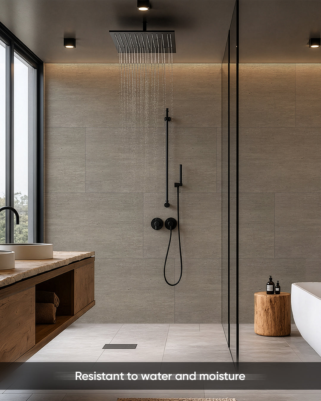 SPC Wall Panel 60×120 cm | Waterproof Wall Cladding | Desert Silence