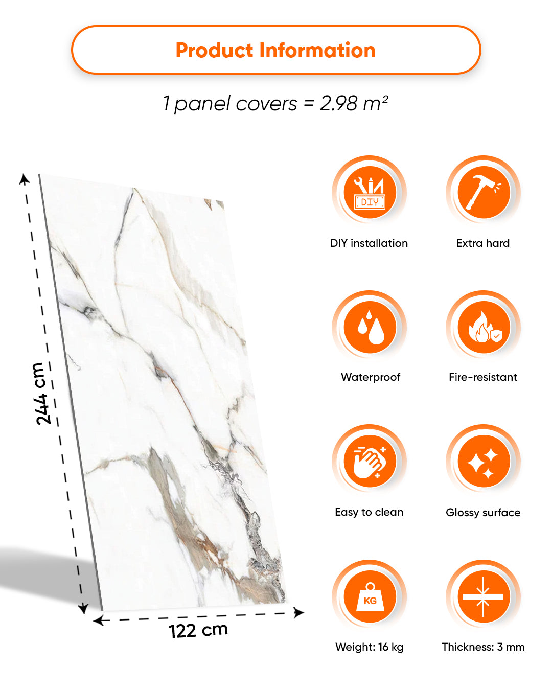 Garden Of Eden Marble Look Wallpanels