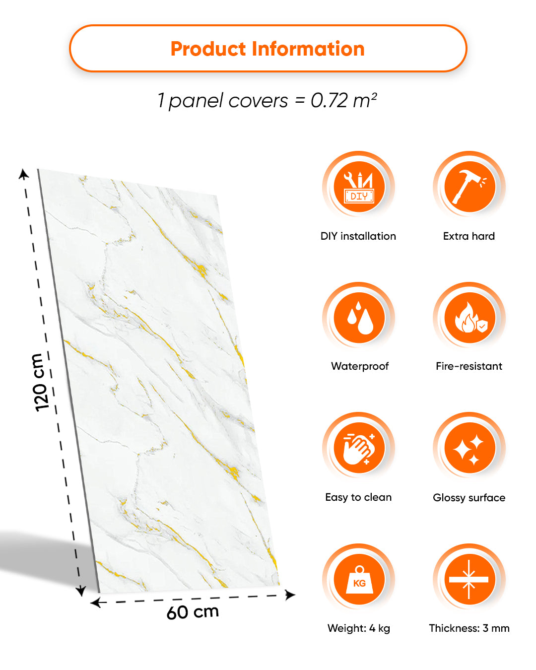 Golden Harmony Marble Look Wallpanels