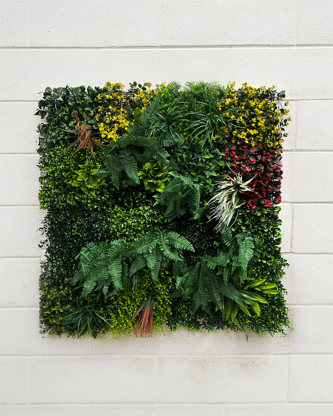Grass Red Flower Decorative Artificial Grass For Wall Panels, Grass Plant 100*100CM