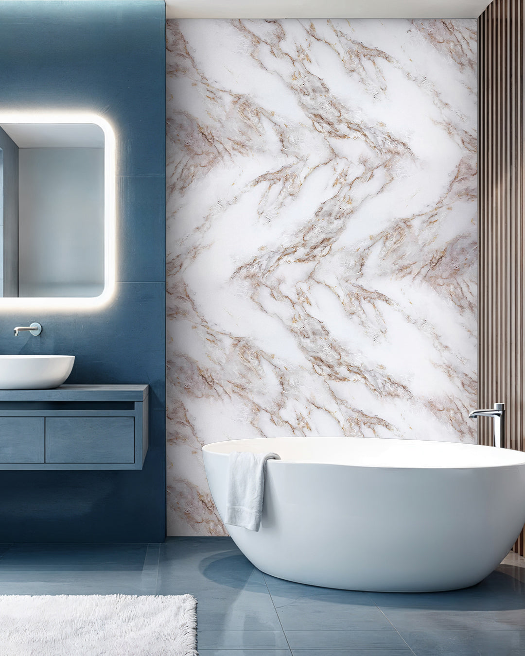 Ice Berg Beige Marble Look Wallpanels