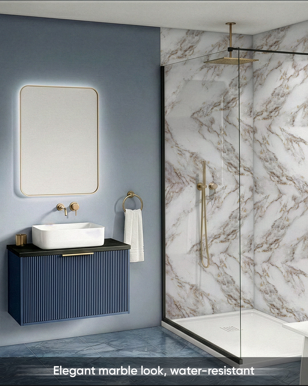 Ice Berg Beige Marble Look Wallpanels