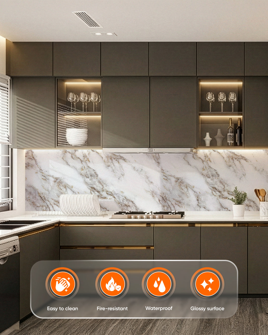 Ice Berg Beige Marble Look Wallpanels