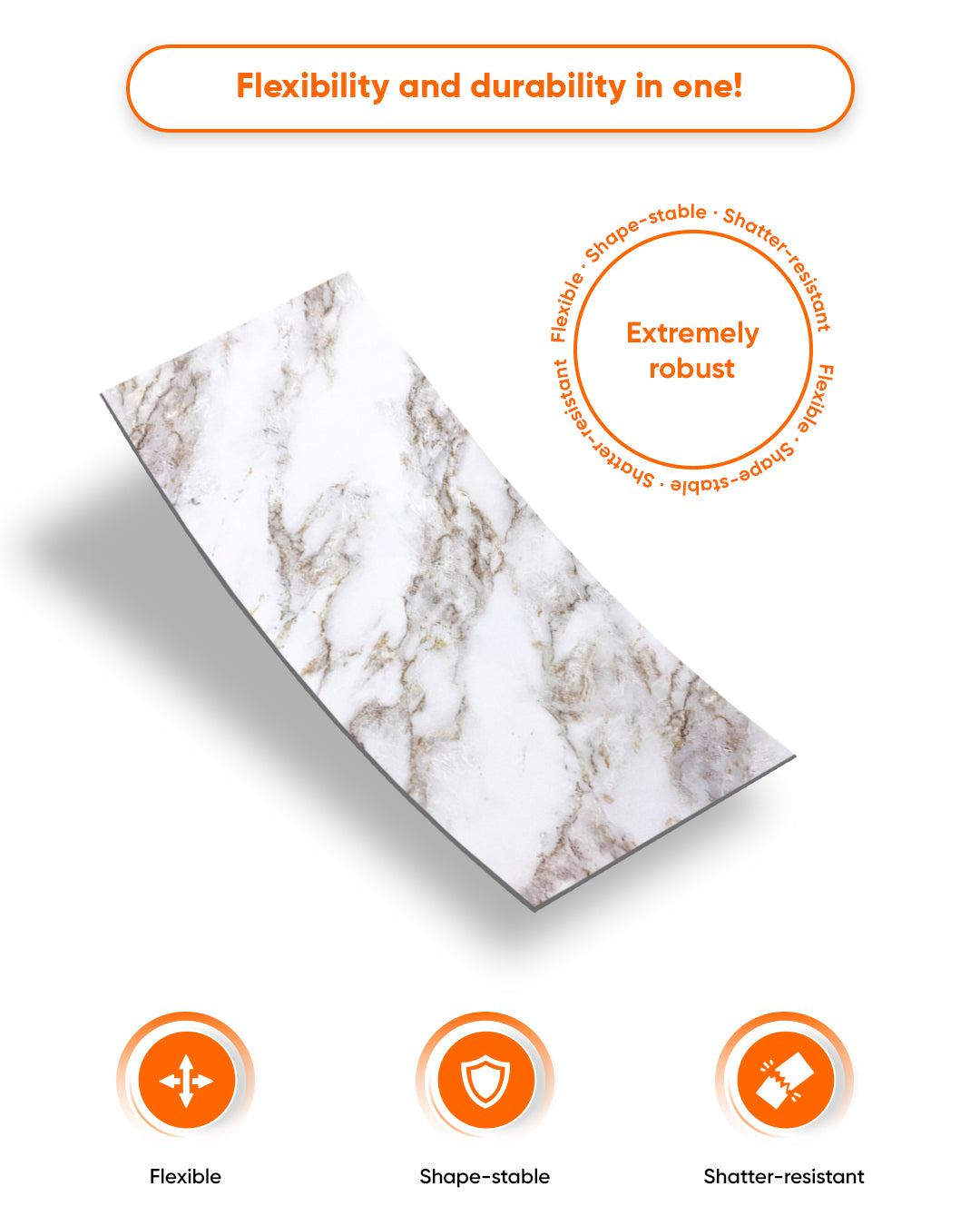 Ice Berg Beige Marble Look Wallpanels