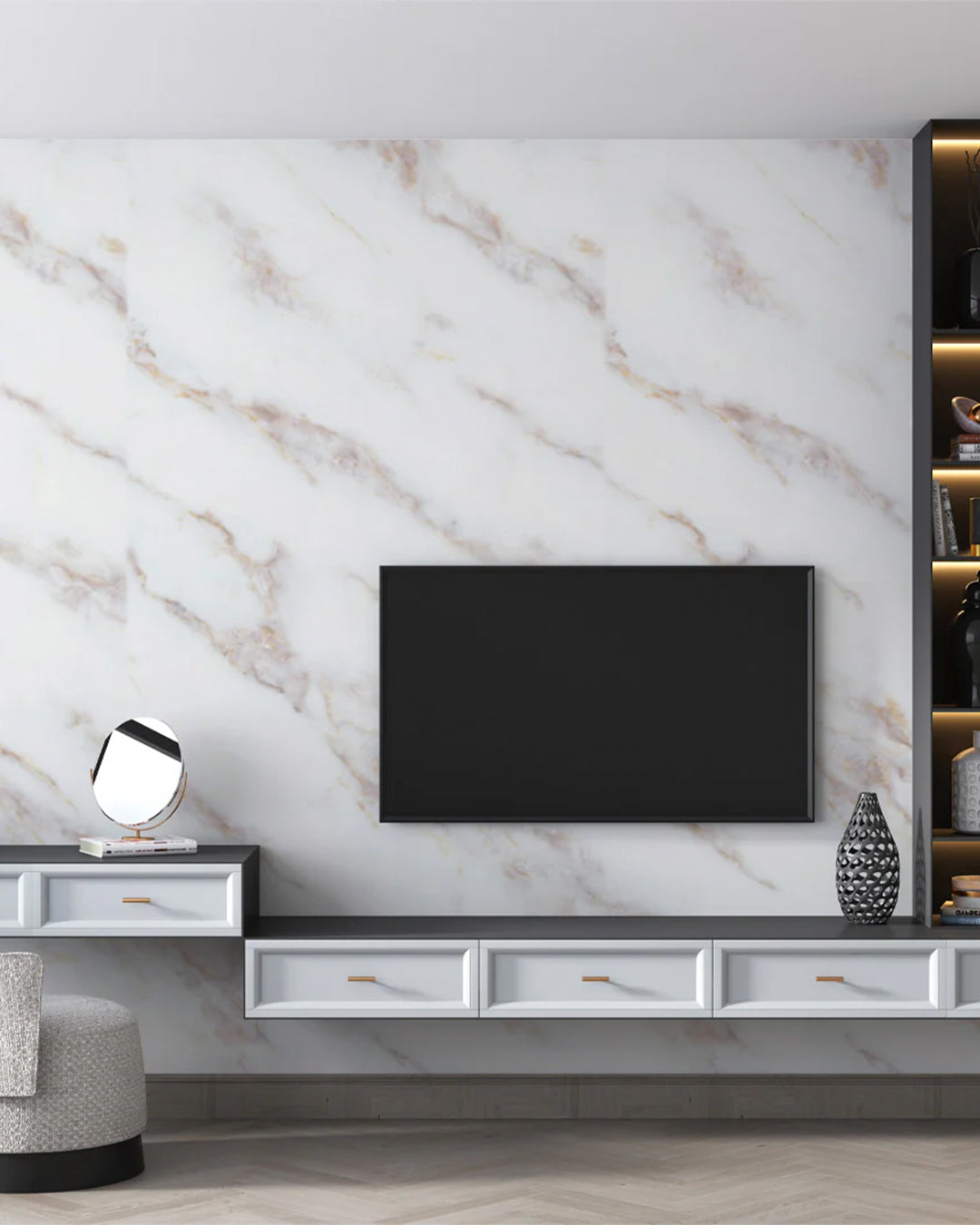 Ice Berg Beige Marble Look Wallpanels