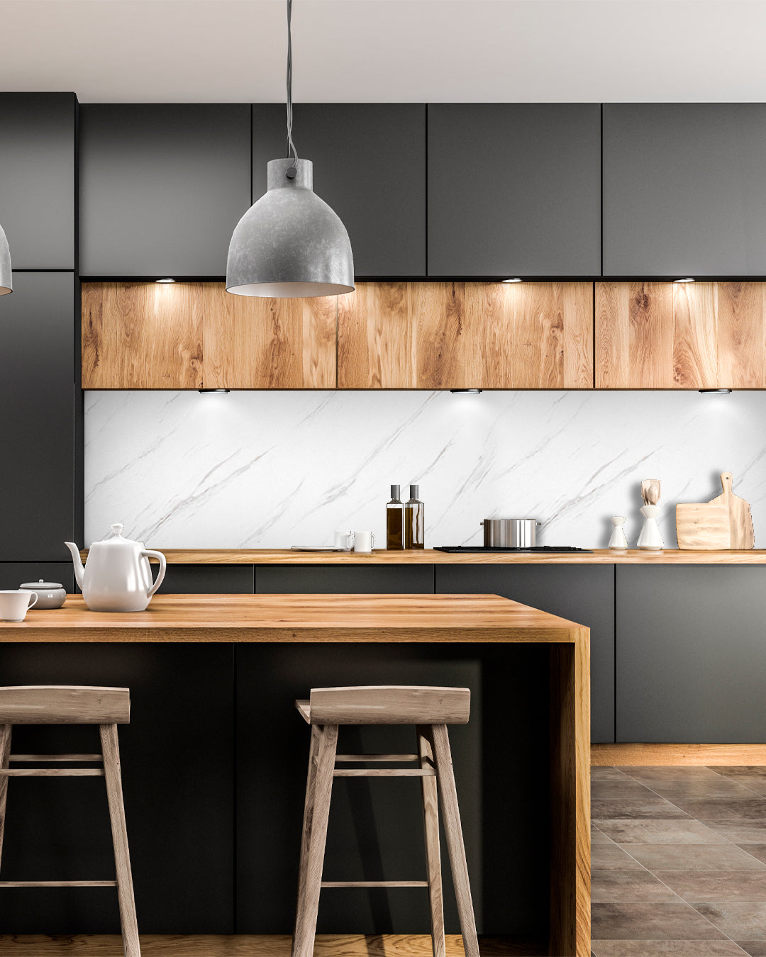 Ice Berg Grey Marble Look Wallpanels