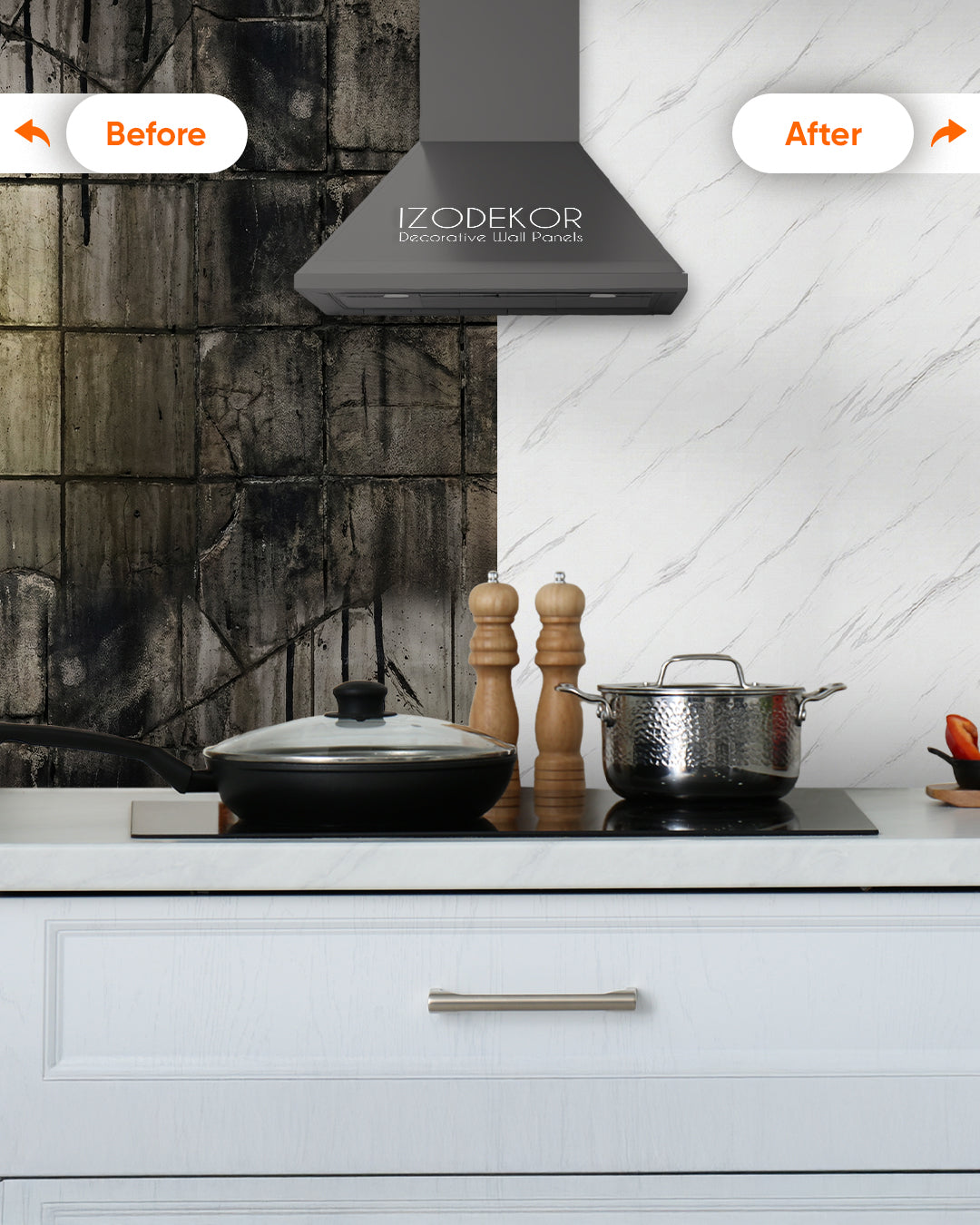 Ice Berg Grey Marble Look Wallpanels