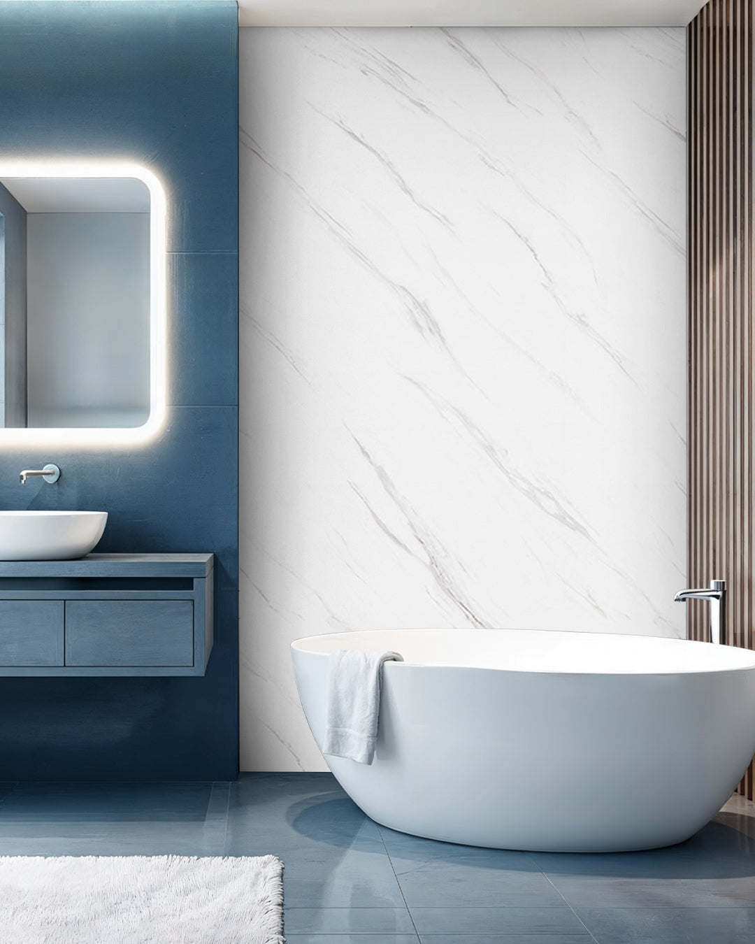 Ice Berg Grey Marble Look Wallpanels