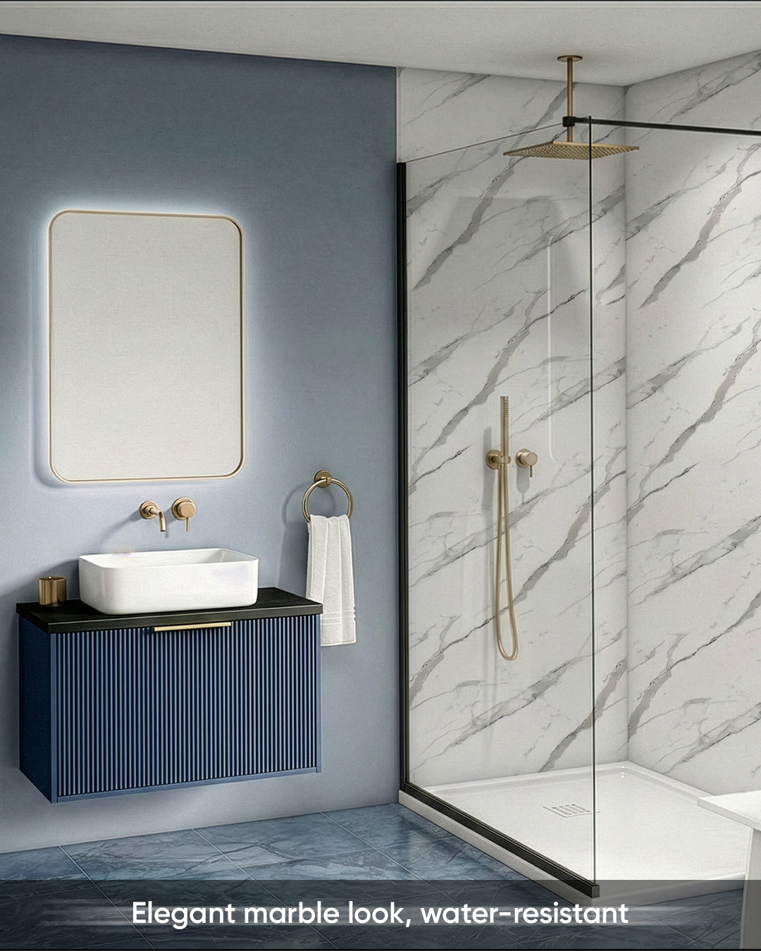Ice Berg Grey New Marble Look Wallpanels